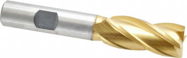 5/8" 4-Flute High Speed Steel Square End Mill, TiN - Cleveland C33211