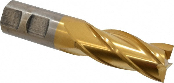 7/8" 4-Flute High Speed Steel Square End Mill, TiN - Cleveland C33223