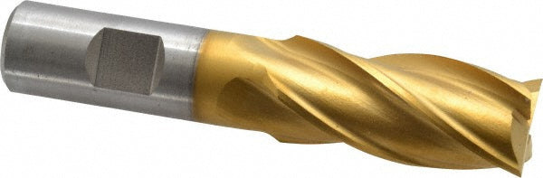 7/8" 4-Flute High Speed Steel Square End Mill, TiN - Cleveland C33222