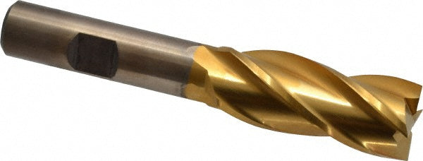 11/16" 4-Flute High Speed Steel Square End Mill, TiN - Cleveland C33213