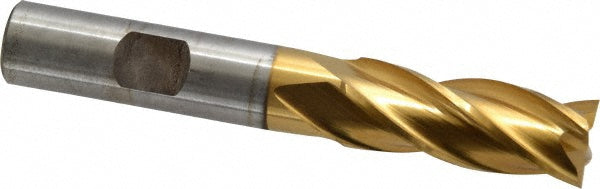 17/32" 4-Flute High Speed Steel Square End Mill, TiN - Cleveland C33208