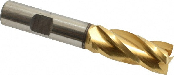 19/32" 4-Flute High Speed Steel Square End Mill, TiN - Cleveland C33210