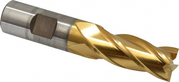 23/32" 4-Flute High Speed Steel Square End Mill, TiN - Cleveland C33215