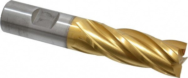 25/32" 4-Flute High Speed Steel Square End Mill, TiN - Cleveland C33218