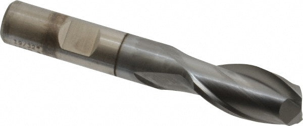 19/32" 2-Flute High Speed Steel Square End Mill, TiCN - Cleveland C33833