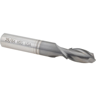 29/64" 2-Flute High Speed Steel Square End Mill, TiCN - Cleveland C33823