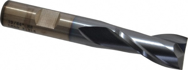 39/64" 2-Flute High Speed Steel Square End Mill, TiCN - Cleveland C33834