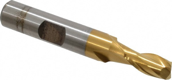 9/32" 2-Flute High Speed Steel Square End Mill, TiN - Cleveland C33760