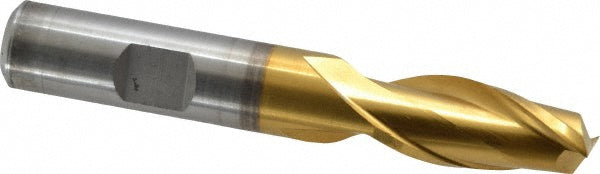 1/2" 2-Flute High Speed Steel Square End Mill, TiN - Cleveland C41555