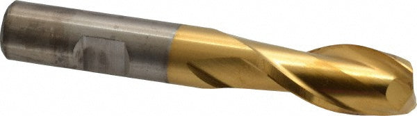 9/16" 2-Flute High Speed Steel Square End Mill, TiN - Cleveland C33776