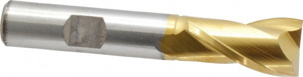 5/8" 2-Flute High Speed Steel Square End Mill, TiN - Cleveland C33780