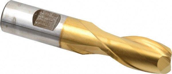 3/4" 2-Flute High Speed Steel Square End Mill, TiN - Cleveland C41557