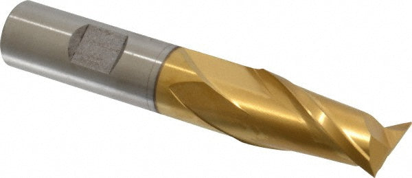 11/16" 2-Flute High Speed Steel Square End Mill, TiN - Cleveland C33782