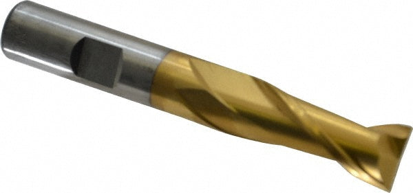 17/32" 2-Flute High Speed Steel Square End Mill, TiN - Cleveland C33774