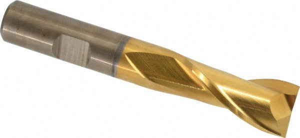 39/64" 2-Flute High Speed Steel Square End Mill, TiN - Cleveland C33779
