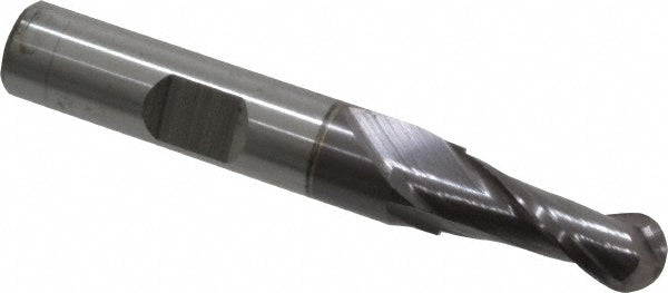 5/16" 2-Flute High Speed Steel Ball End Mill, TiCN - Cleveland C39030