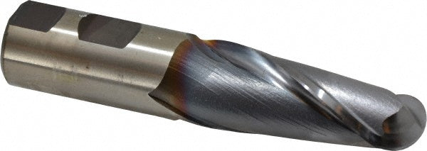 1" 2-Flute High Speed Steel Ball End Mill, TiCN - Cleveland C39040