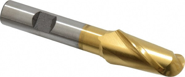 3/4" 2-Flute High Speed Steel Ball End Mill, TiN - Cleveland C39020