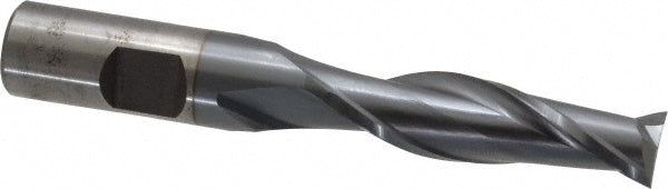 9/16" 2-Flute High Speed Steel Square End Mill, TiCN - Cleveland C39119