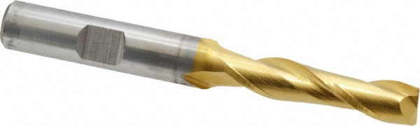 5/16" 2-Flute High Speed Steel Square End Mill, TiN - Cleveland C39082