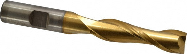 1/2" 2-Flute High Speed Steel Square End Mill, TiN - Cleveland C39088