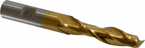 15/32" 2-Flute High Speed Steel Square End Mill, TiN - Cleveland C39087