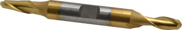 1/4" 2-Flute High Speed Steel Ball End Mill, TiN - Cleveland C39146