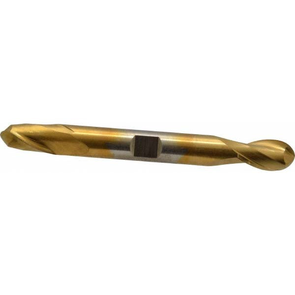 3/8" 2-Flute High Speed Steel Ball End Mill, TiN - Cleveland C39150