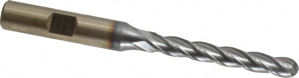 1/4" 4-Flute High Speed Steel Ball End Mill, TiCN - Cleveland C33362