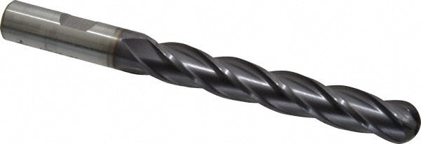 1/2" 4-Flute High Speed Steel Ball End Mill, TiCN - Cleveland C33365
