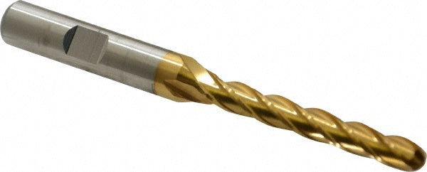 1/4" 4-Flute High Speed Steel Ball End Mill, TiN - Cleveland C33353
