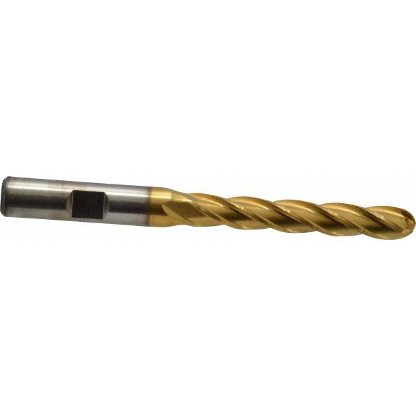 5/16" 4-Flute High Speed Steel Ball End Mill, TiN - Cleveland C33354