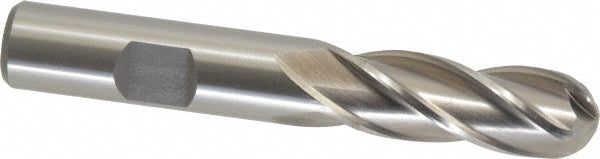 1/2" 4-Flute High Speed Steel Ball End Mill - Cleveland C41293