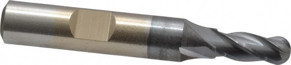 1/4" 4-Flute High Speed Steel Ball End Mill, TiCN - Cleveland C33313