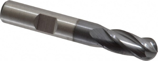 3/8" 4-Flute High Speed Steel Ball End Mill, TiCN - Cleveland C33315