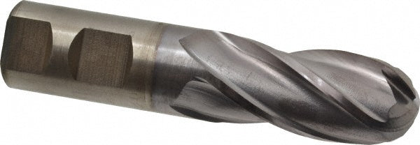 1" 4-Flute High Speed Steel Ball End Mill, TiCN - Cleveland C33320