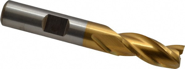 3/8" 3-Flute High Speed Steel Square End Mill, TiN - Cleveland C39677