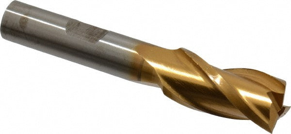 1/2" 3-Flute High Speed Steel Square End Mill, TiN - Cleveland C39681