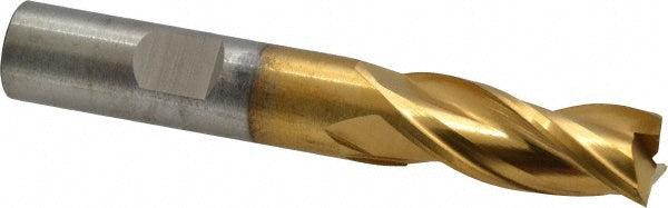 1/2" 3-Flute High Speed Steel Square End Mill, TiN - Cleveland C39682