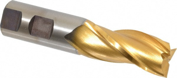 1" 3-Flute High Speed Steel Square End Mill, TiN - Cleveland C39691