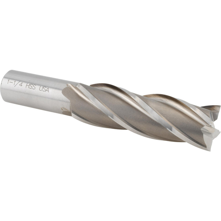 1-1/4" 4-Flute High Speed Steel Square End Mill - Cleveland C33379