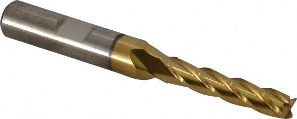 1/4" 4-Flute High Speed Steel Square End Mill, TiN - Cleveland C33386