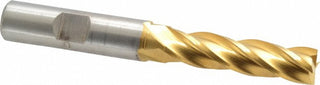 7/16" 4-Flute High Speed Steel Square End Mill, TiN - Cleveland C33392
