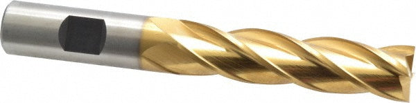 5/8" 4-Flute High Speed Steel Square End Mill, TiN - Cleveland C33395