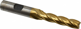 13/32" 4-Flute High Speed Steel Square End Mill, TiN - Cleveland C33391