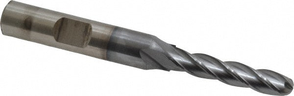 1/4" 4-Flute High Speed Steel Ball End Mill, TiCN - Cleveland C33335