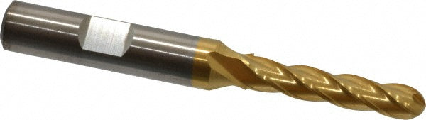 1/4" 4-Flute High Speed Steel Ball End Mill, TiN - Cleveland C33326