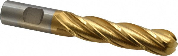 3/4" 4-Flute High Speed Steel Ball End Mill, TiN - Cleveland C33331