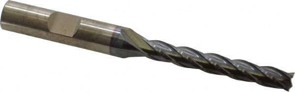 1/4" 4-Flute High Speed Steel Square End Mill, TiCN - Cleveland C33459