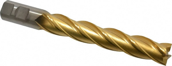 7/8" 4-Flute High Speed Steel Square End Mill, TiN - Cleveland C33451